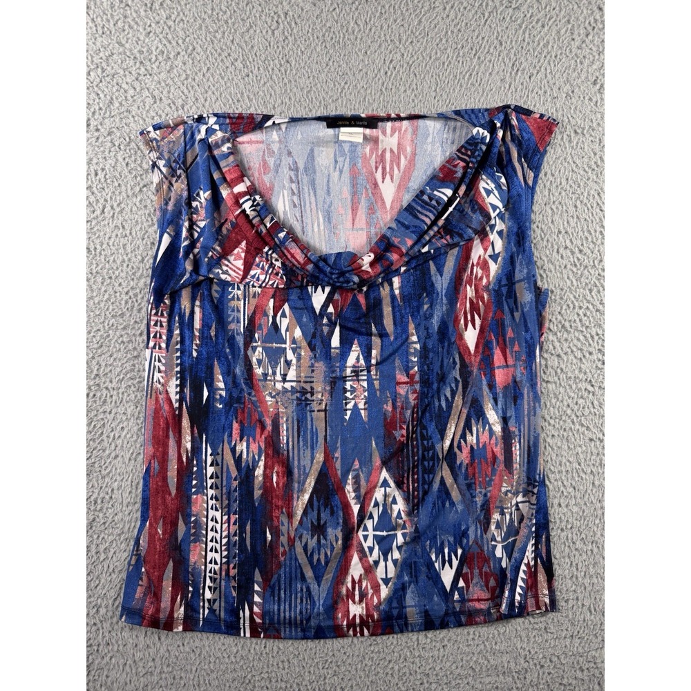 JENNIE & MARLIS Sleeveless Tribal Shirt Women XL Colorful Southwestern Aztec